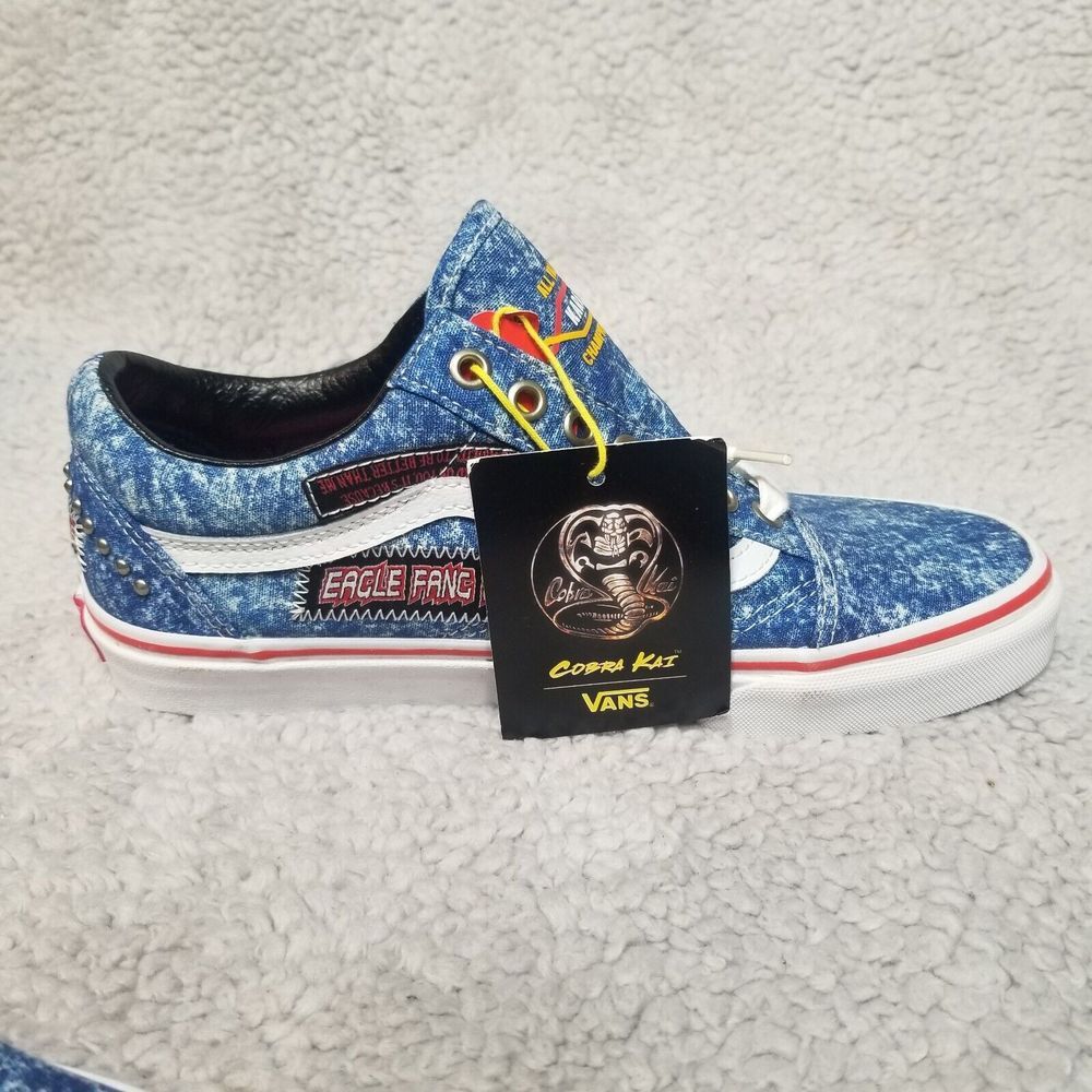 Vans X Cobra Kai Eagle Fang Karate Denim‎ Old Skool Shoes US 7  M / 9 Women NEW - Picture 5 of 13